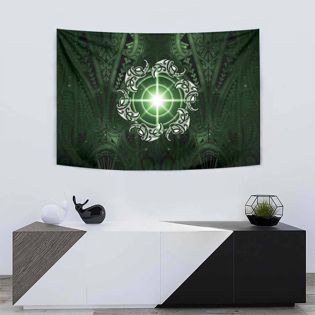 New Zealand Matariki Tupuarangi Tapestry Maori Moko Green Galaxy LT05 - Polynesian Pride