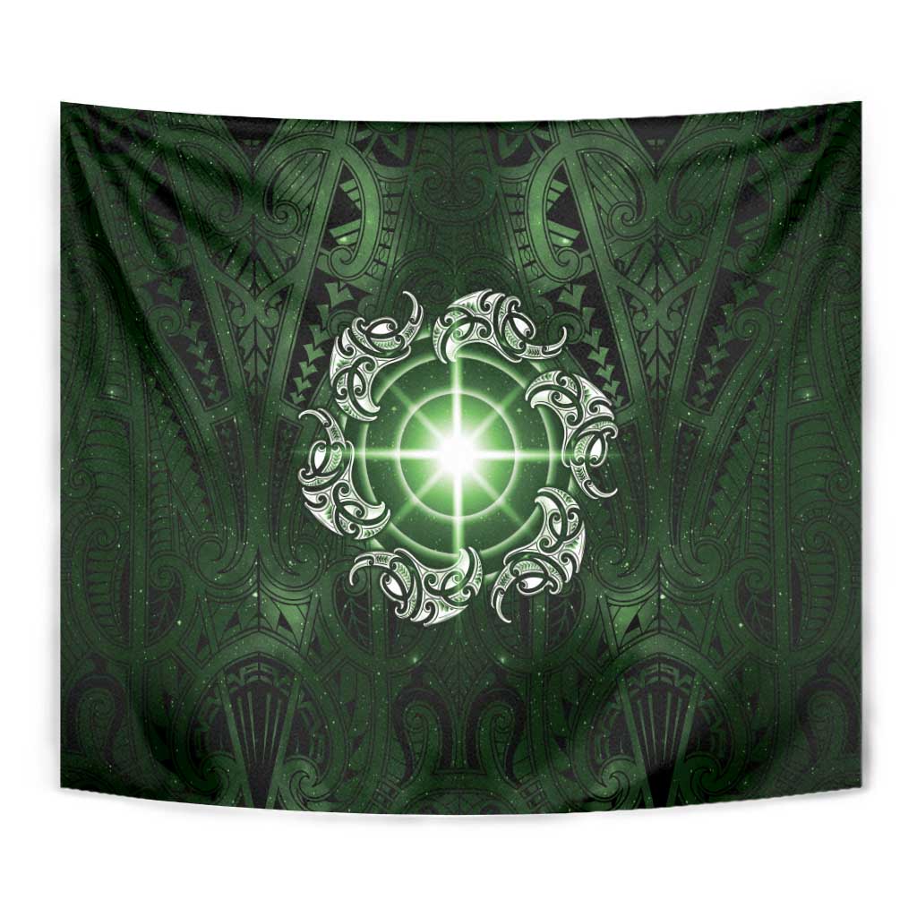 New Zealand Matariki Tupuarangi Tapestry Maori Moko Green Galaxy LT05 - Polynesian Pride