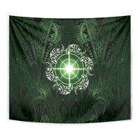 New Zealand Matariki Tupuarangi Tapestry Maori Moko Green Galaxy LT05 - Polynesian Pride