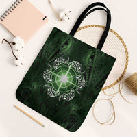 New Zealand Matariki Tupuarangi Tote Bag Maori Moko Green Galaxy LT05 Black Strap One Size Green - Polynesian Pride