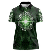New Zealand Matariki Tupuarangi Women Polo Shirt Maori Moko Green Galaxy LT05 Female Green - Polynesian Pride