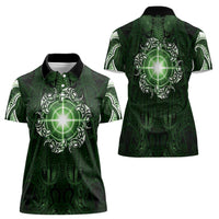 New Zealand Matariki Tupuarangi Women Polo Shirt Maori Moko Green Galaxy LT05 - Polynesian Pride