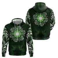 New Zealand Matariki Tupuarangi Zip Hoodie Maori Moko Green Galaxy LT05 - Polynesian Pride