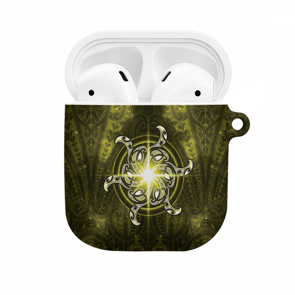New Zealand Matariki Hiwaiterangi AirPods Case Maori Moko Yellow Galaxy LT05 Yellow - Polynesian Pride