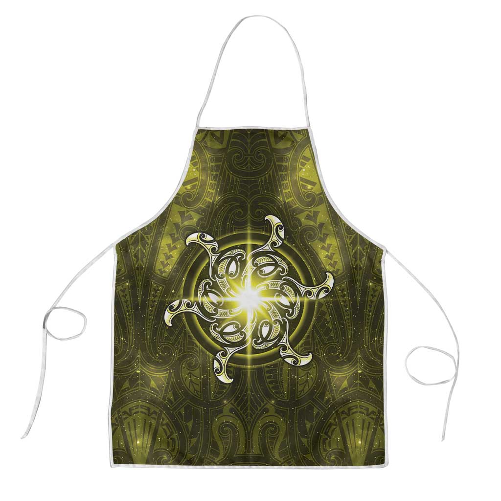New Zealand Matariki Hiwaiterangi Apron Maori Moko Yellow Galaxy LT05 Yellow - Polynesian Pride