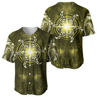 New Zealand Matariki Hiwaiterangi Baseball Jersey Maori Moko Yellow Galaxy LT05 - Polynesian Pride