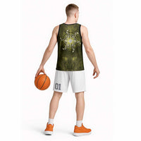 New Zealand Matariki Hiwaiterangi Basketball Jersey Maori Moko Yellow Galaxy