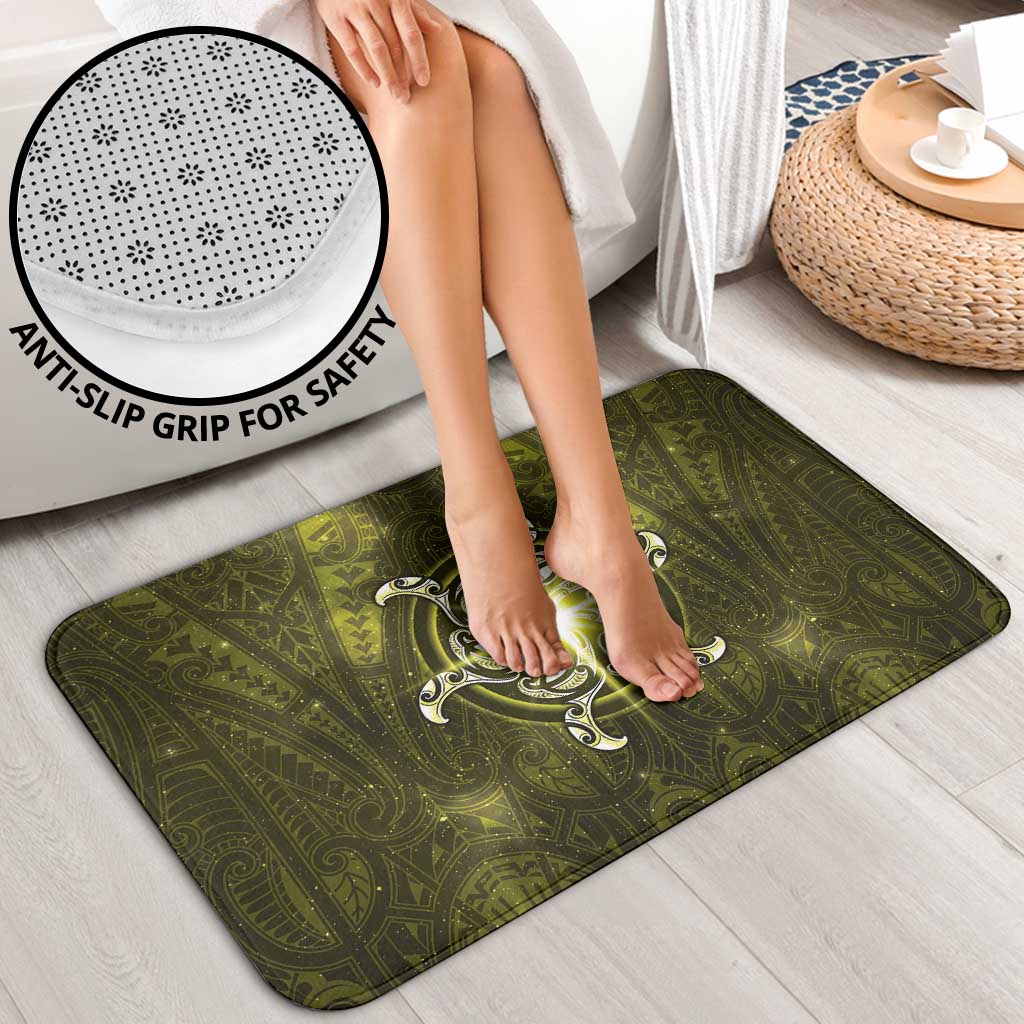 New Zealand Matariki Hiwaiterangi Bathroom Set Maori Moko Yellow Galaxy