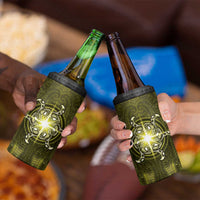 New Zealand Matariki Hiwaiterangi 4 in 1 Can Cooler Tumbler Maori Moko Yellow Galaxy LT05 - Polynesian Pride