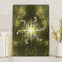 New Zealand Matariki Hiwaiterangi Canvas Wall Art Maori Moko Yellow Galaxy LT05 Without Frame Yellow - Polynesian Pride