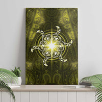 New Zealand Matariki Hiwaiterangi Canvas Wall Art Maori Moko Yellow Galaxy LT05 - Polynesian Pride