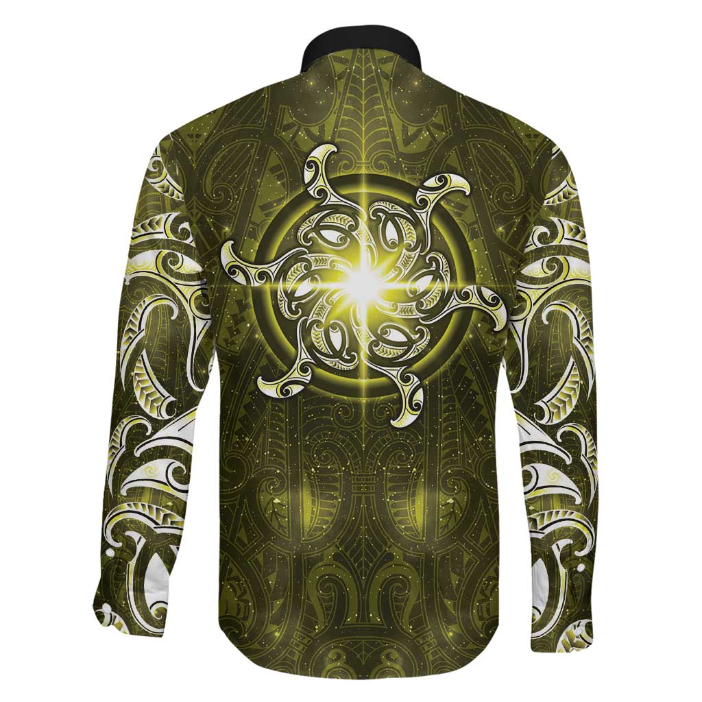 New Zealand Matariki Hiwaiterangi Family Matching Mermaid Dress and Hawaiian Shirt Maori Moko Yellow Galaxy LT05 - Polynesian Pride