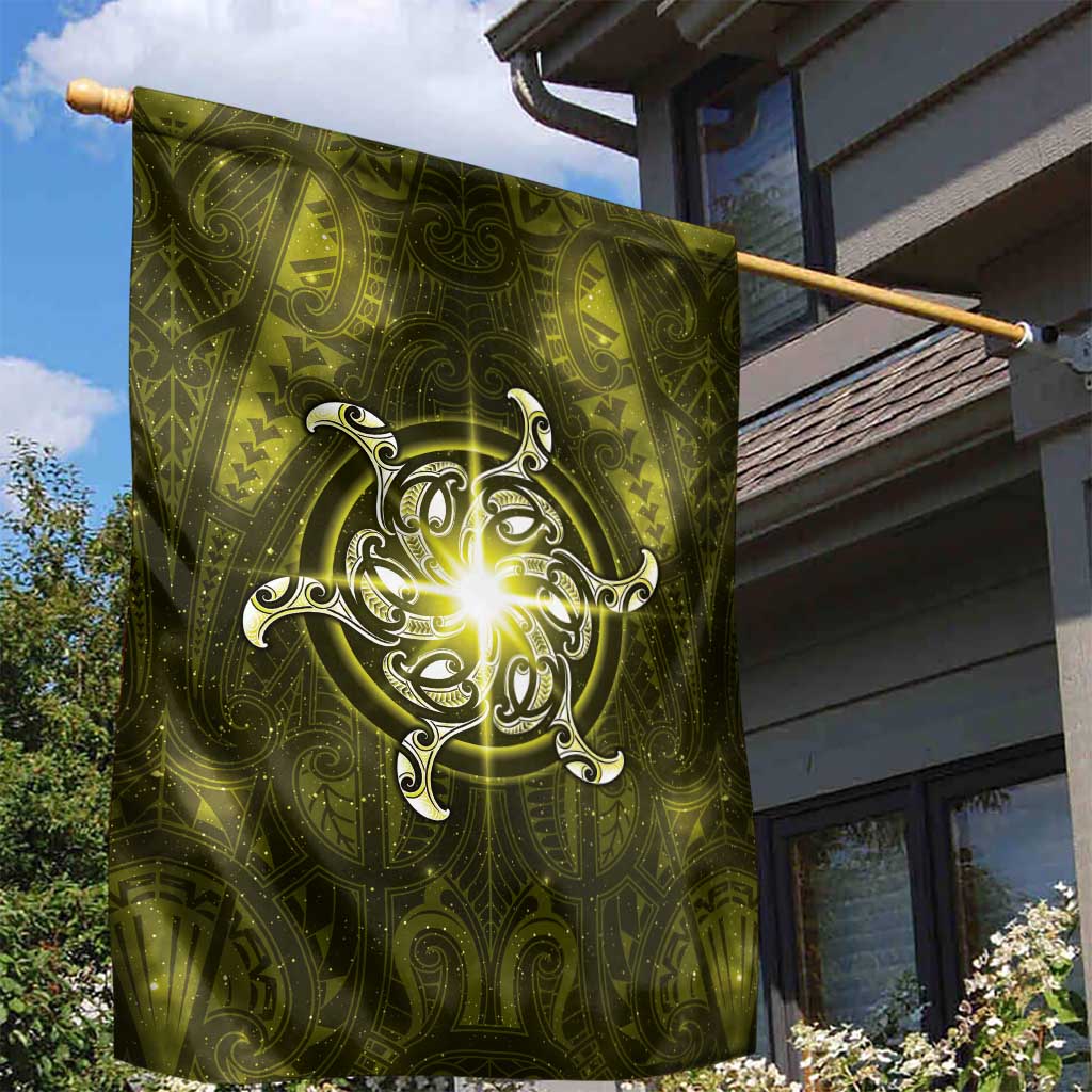New Zealand Matariki Hiwaiterangi Garden Flag Maori Moko Yellow Galaxy LT05 - Polynesian Pride