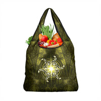 New Zealand Matariki Hiwaiterangi Grocery Bag Maori Moko Yellow Galaxy LT05 1-pack One Size Yellow - Polynesian Pride