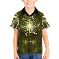 New Zealand Matariki Hiwaiterangi Hawaiian Shirt Maori Moko Yellow Galaxy