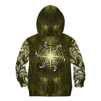New Zealand Matariki Hiwaiterangi Kid Hoodie Maori Moko Yellow Galaxy