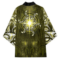 New Zealand Matariki Hiwaiterangi Kimono Maori Moko Yellow Galaxy LT05 - Polynesian Pride