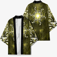 New Zealand Matariki Hiwaiterangi Kimono Maori Moko Yellow Galaxy LT05 - Polynesian Pride