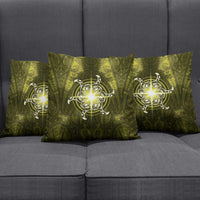 New Zealand Matariki Hiwaiterangi Pillow Cover Maori Moko Yellow Galaxy LT05 - Polynesian Pride