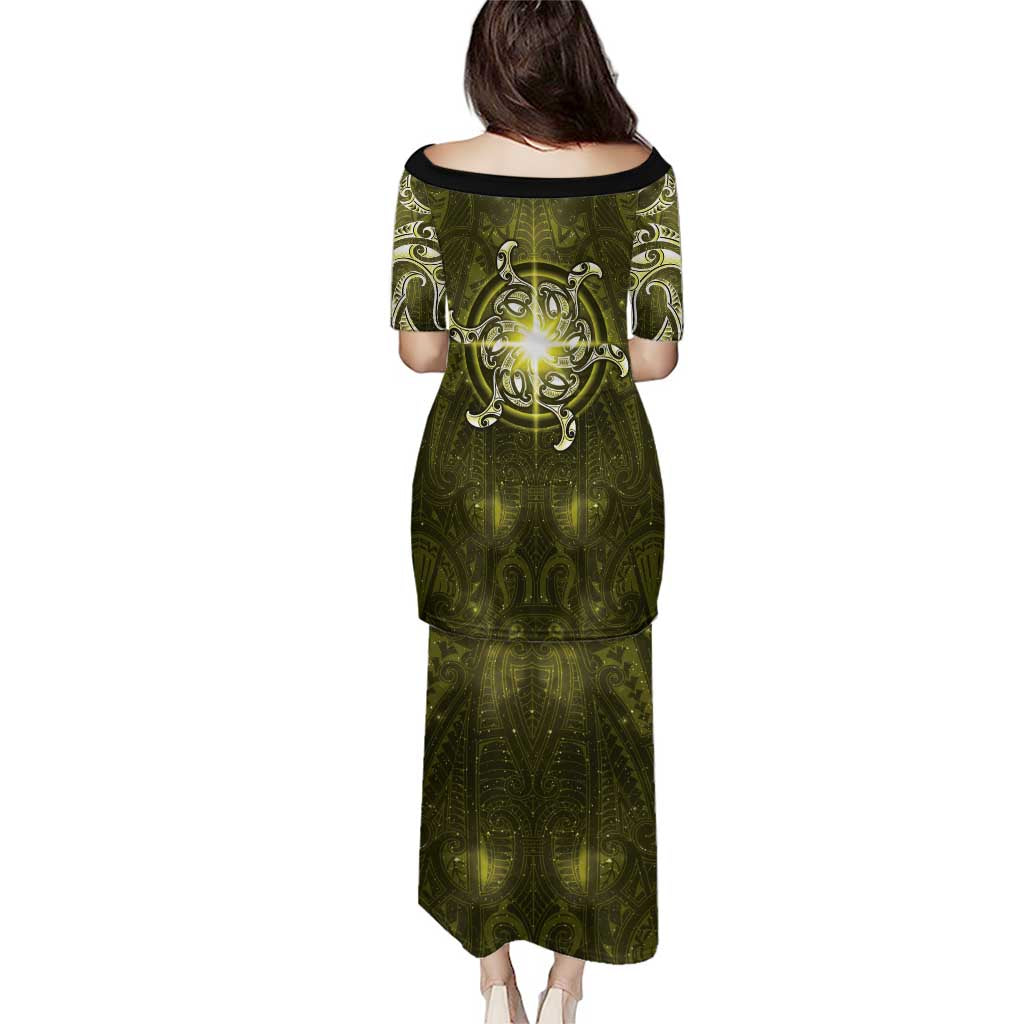New Zealand Matariki Hiwaiterangi Puletasi Maori Moko Yellow Galaxy LT05 - Polynesian Pride