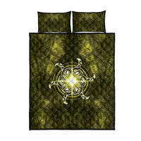 New Zealand Matariki Hiwaiterangi Quilt Bed Set Maori Moko Yellow Galaxy LT05 - Polynesian Pride