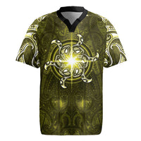 New Zealand Matariki Hiwaiterangi Rugby Jersey Maori Moko Yellow Galaxy LT05 Yellow - Polynesian Pride