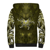 New Zealand Matariki Hiwaiterangi Sherpa Hoodie Maori Moko Yellow Galaxy LT05 - Polynesian Pride