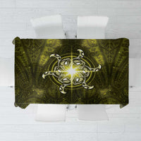 New Zealand Matariki Hiwaiterangi Tablecloth Maori Moko Yellow Galaxy LT05 Yellow - Polynesian Pride
