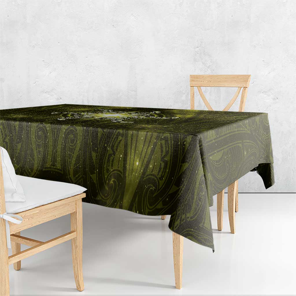 New Zealand Matariki Hiwaiterangi Tablecloth Maori Moko Yellow Galaxy LT05 - Polynesian Pride