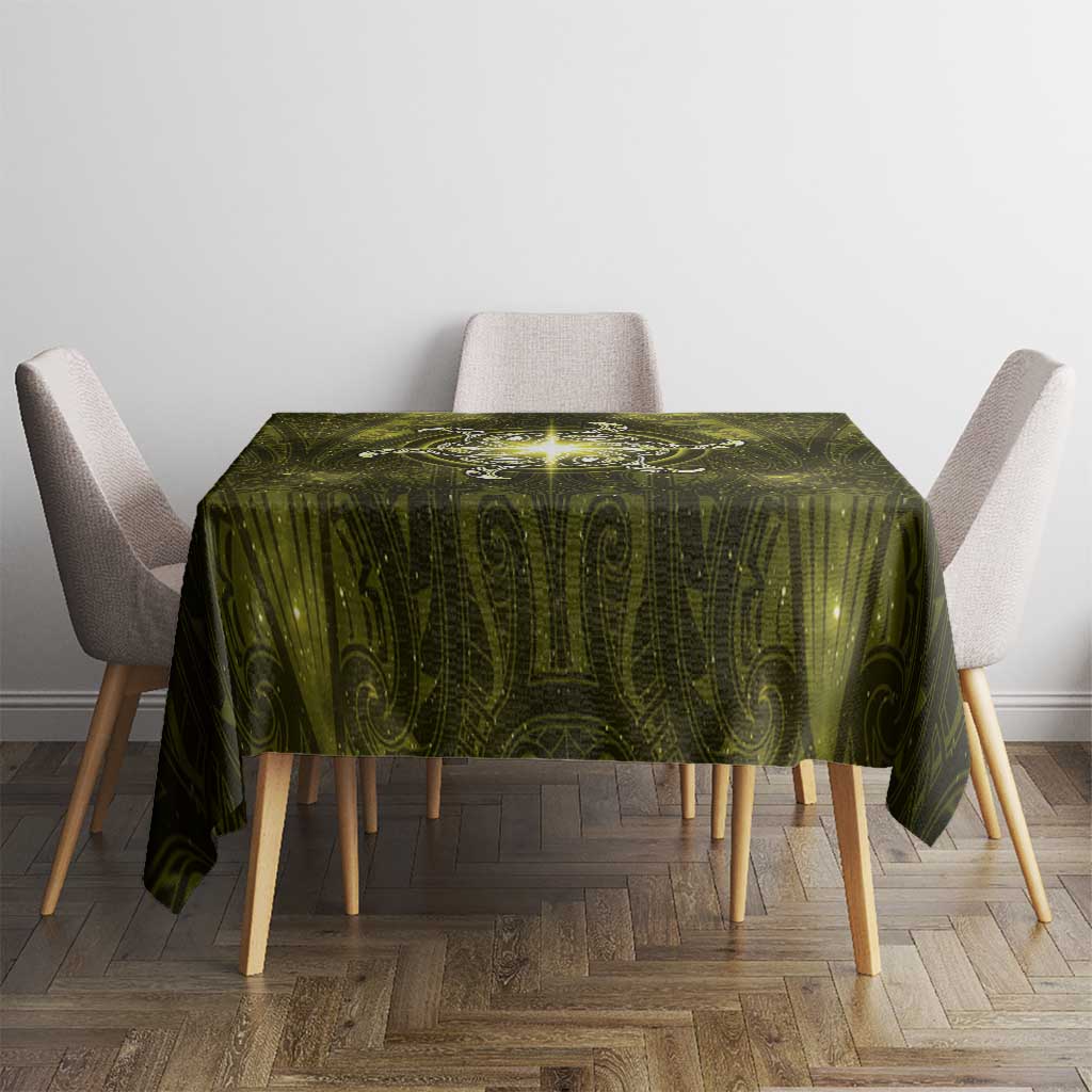 New Zealand Matariki Hiwaiterangi Tablecloth Maori Moko Yellow Galaxy LT05 - Polynesian Pride