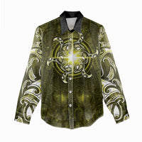 New Zealand Matariki Hiwaiterangi Women Casual Shirt Maori Moko Yellow Galaxy LT05 - Polynesian Pride