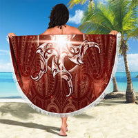 New Zealand Matariki Pohutukawa Beach Blanket Maori Moko Red Galaxy