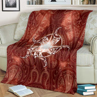 New Zealand Matariki Pohutukawa Blanket Maori Moko Red Galaxy