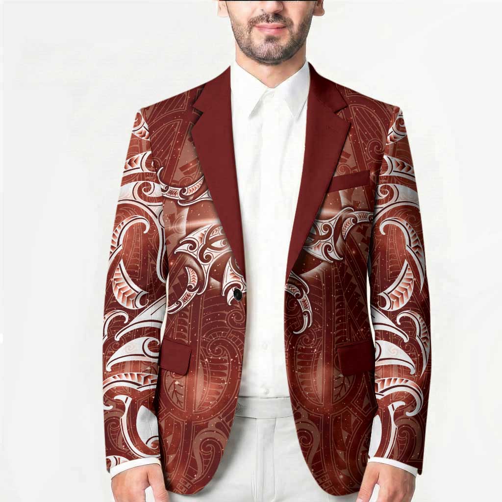 New Zealand Matariki Pohutukawa Blazer Maori Moko Red Galaxy