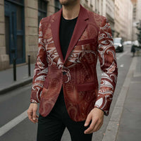 New Zealand Matariki Pohutukawa Blazer Maori Moko Red Galaxy
