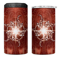 New Zealand Matariki Pohutukawa 4 in 1 Can Cooler Tumbler Maori Moko Red Galaxy LT05 One Size: 16 oz Red - Polynesian Pride