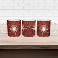 New Zealand Matariki Pohutukawa Ceramic Mug Maori Moko Red Galaxy