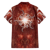 New Zealand Matariki Pohutukawa Family Matching Tank Maxi Dress and Hawaiian Shirt Maori Moko Red Galaxy LT05 - Polynesian Pride