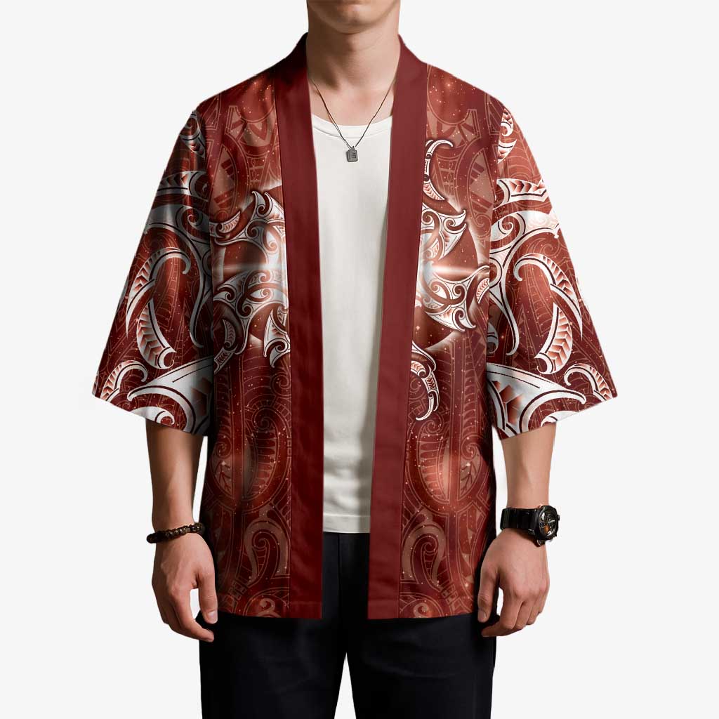 New Zealand Matariki Pohutukawa Kimono Maori Moko Red Galaxy