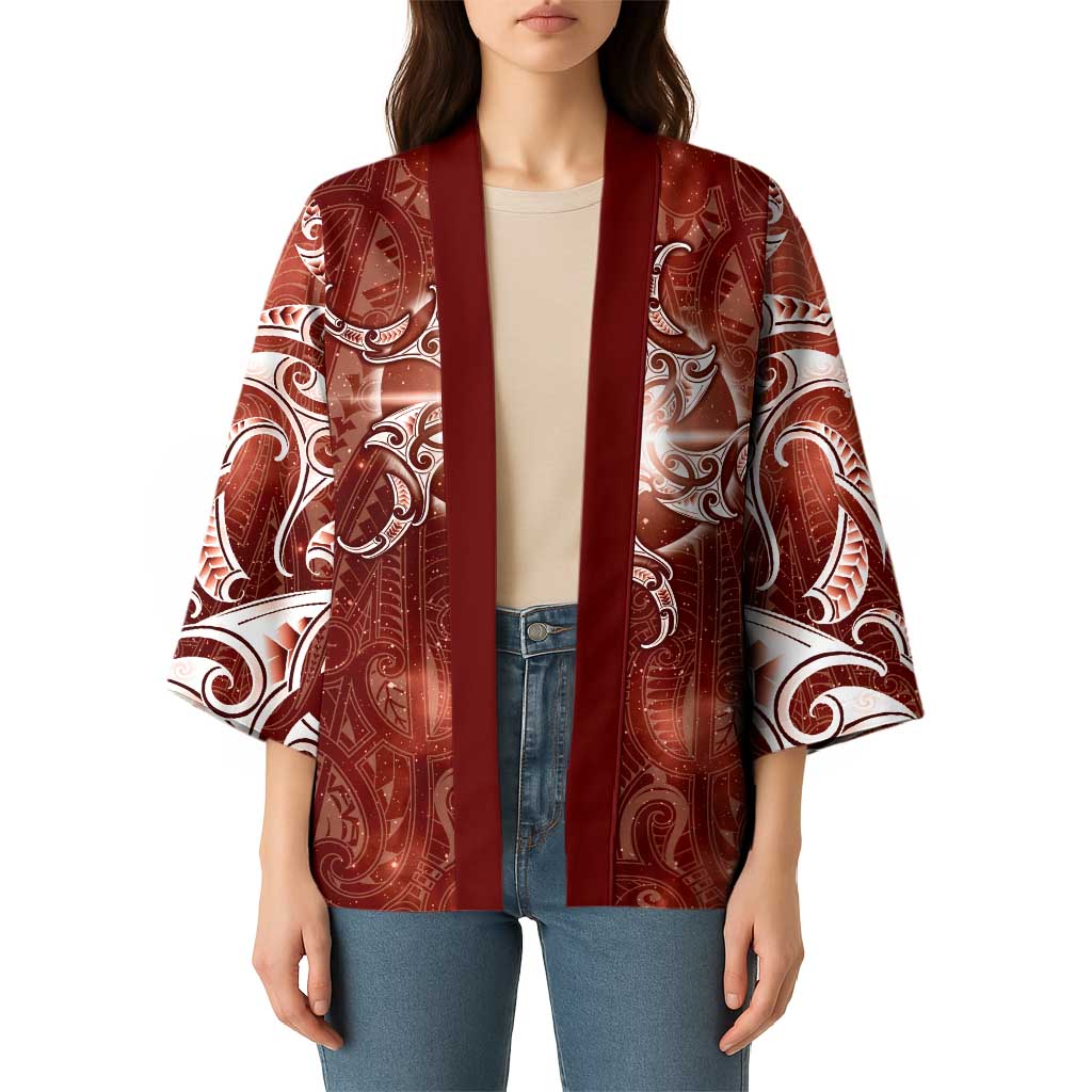 New Zealand Matariki Pohutukawa Kimono Maori Moko Red Galaxy