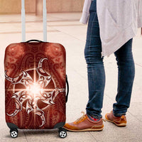 New Zealand Matariki Pohutukawa Luggage Cover Maori Moko Red Galaxy LT05 Red - Polynesian Pride
