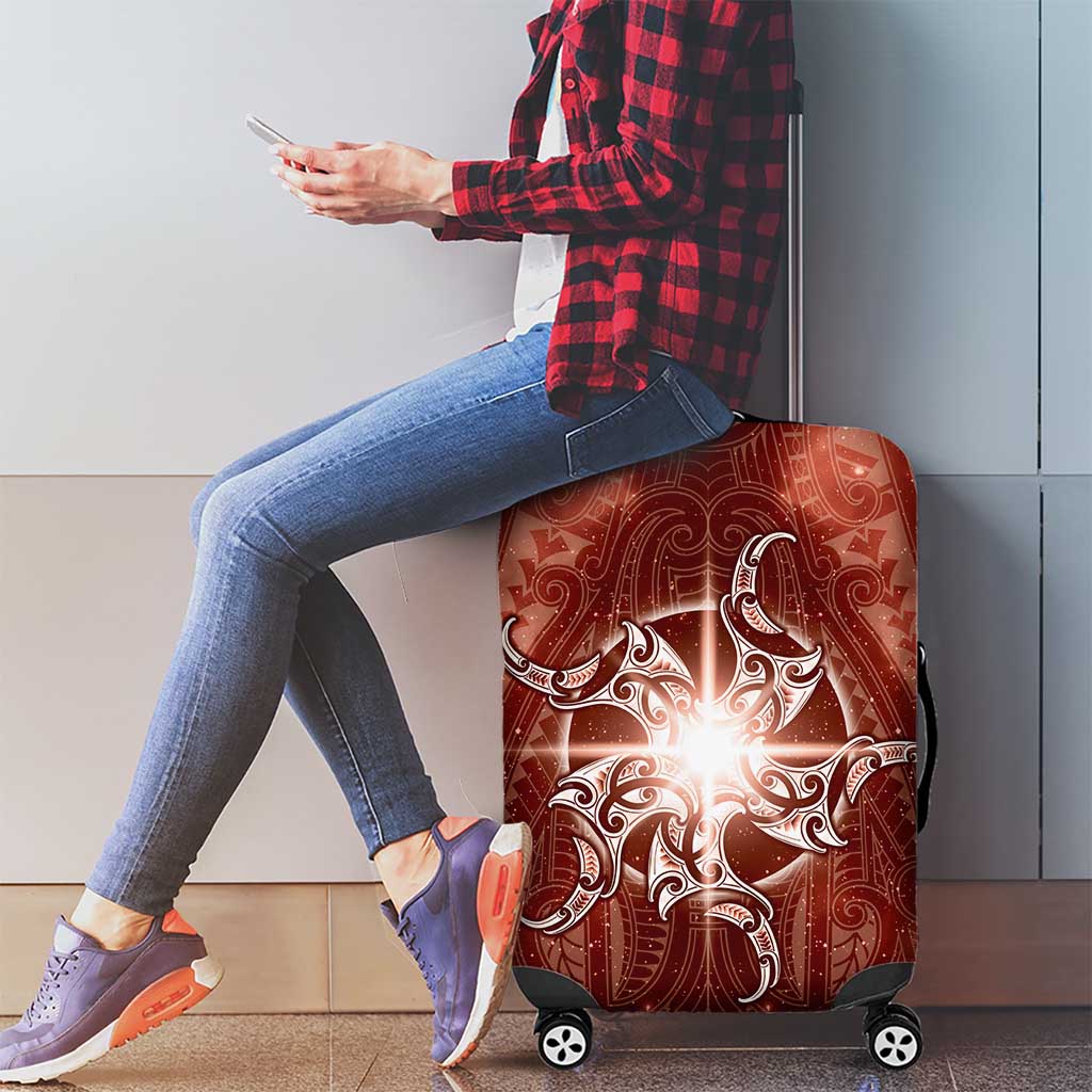 New Zealand Matariki Pohutukawa Luggage Cover Maori Moko Red Galaxy LT05 - Polynesian Pride