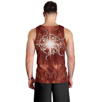 New Zealand Matariki Pohutukawa Men Tank Top Maori Moko Red Galaxy LT05 - Polynesian Pride
