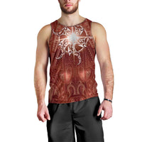New Zealand Matariki Pohutukawa Men Tank Top Maori Moko Red Galaxy LT05 - Polynesian Pride
