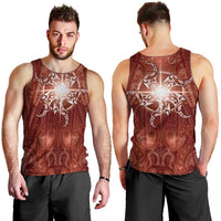 New Zealand Matariki Pohutukawa Men Tank Top Maori Moko Red Galaxy LT05 - Polynesian Pride