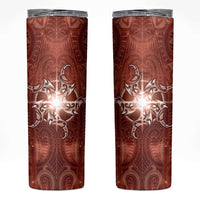 New Zealand Matariki Pohutukawa Skinny Tumbler Maori Moko Red Galaxy LT05 Red - Polynesian Pride