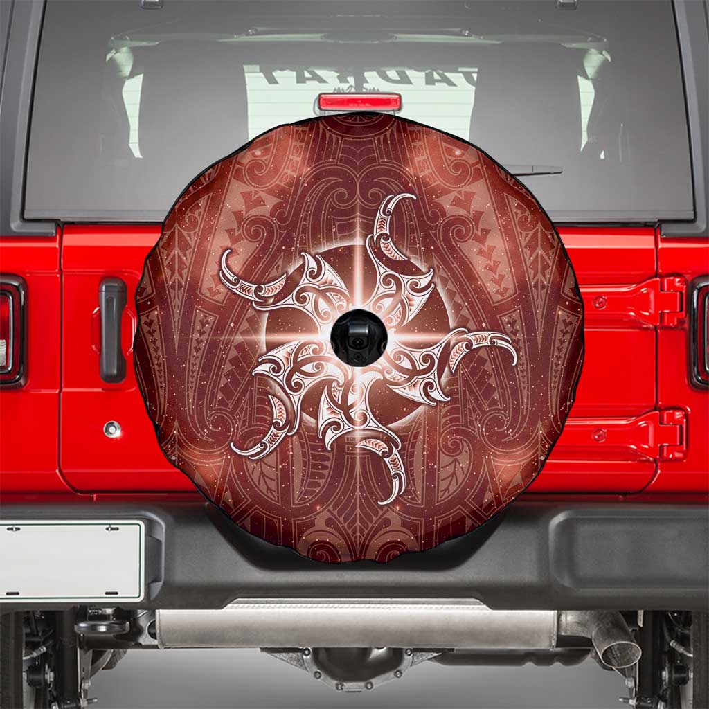 New Zealand Matariki Pohutukawa Spare Tire Cover Maori Moko Red Galaxy LT05 - Polynesian Pride