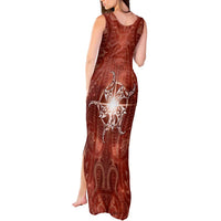 New Zealand Matariki Pohutukawa Tank Maxi Dress Maori Moko Red Galaxy LT05 - Polynesian Pride