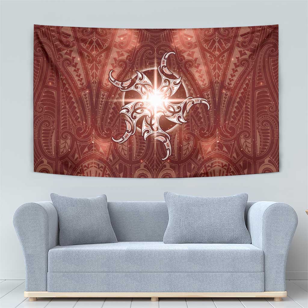 New Zealand Matariki Pohutukawa Tapestry Maori Moko Red Galaxy