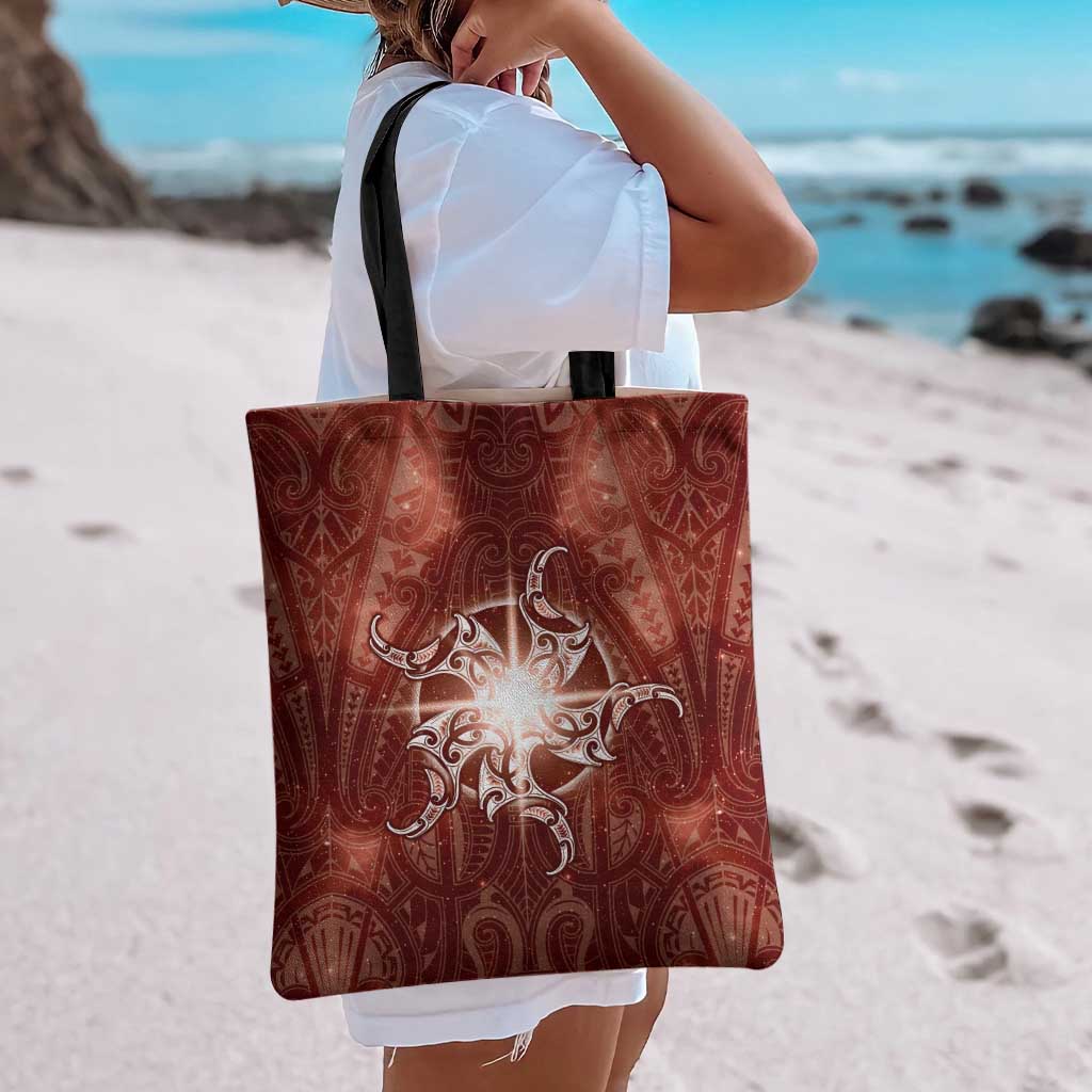New Zealand Matariki Pohutukawa Tote Bag Maori Moko Red Galaxy